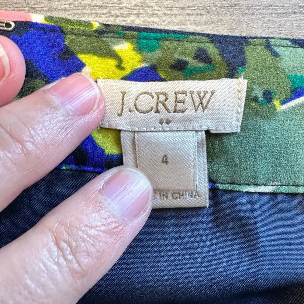 J. Crew Floral Printed A-Line Skirt Size 4 Whimsical Indie Sleaze
